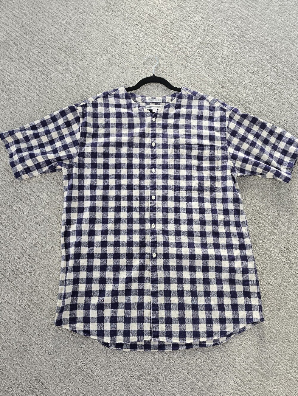 Rare Vintage Geoffrey Beene Linen Cotton Gingham Checkered Shirt